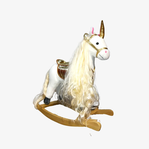 White Unicorn Baby Rocking Horse