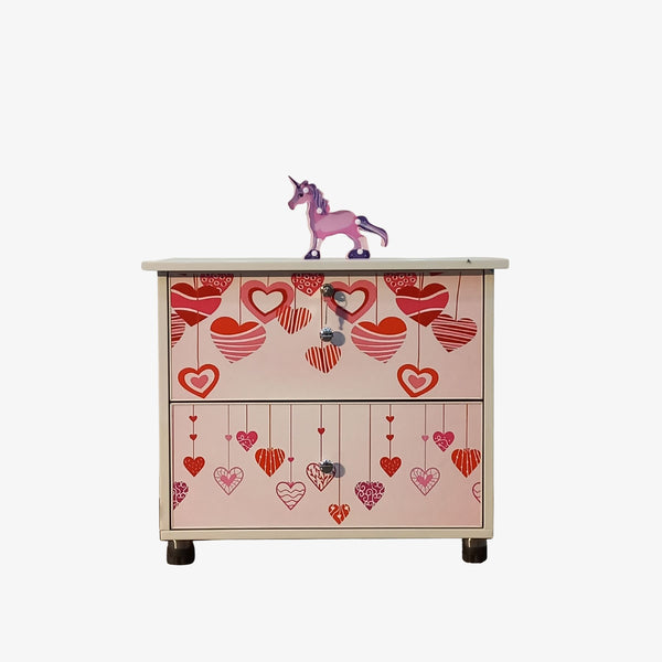 Hearts Theme Side Table For Girls
