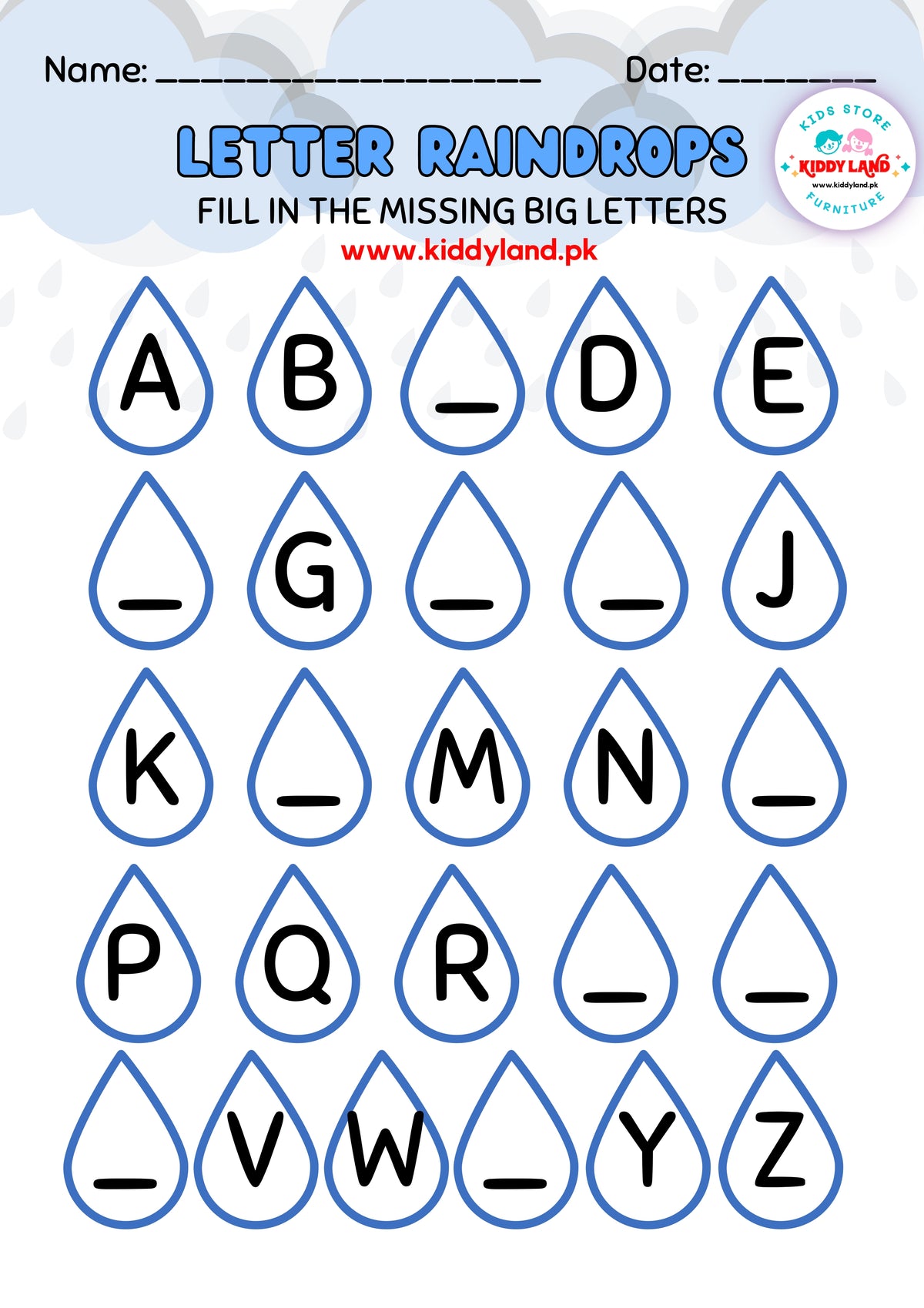 Fill Missing Alphabet Letter - Kids Learning Products