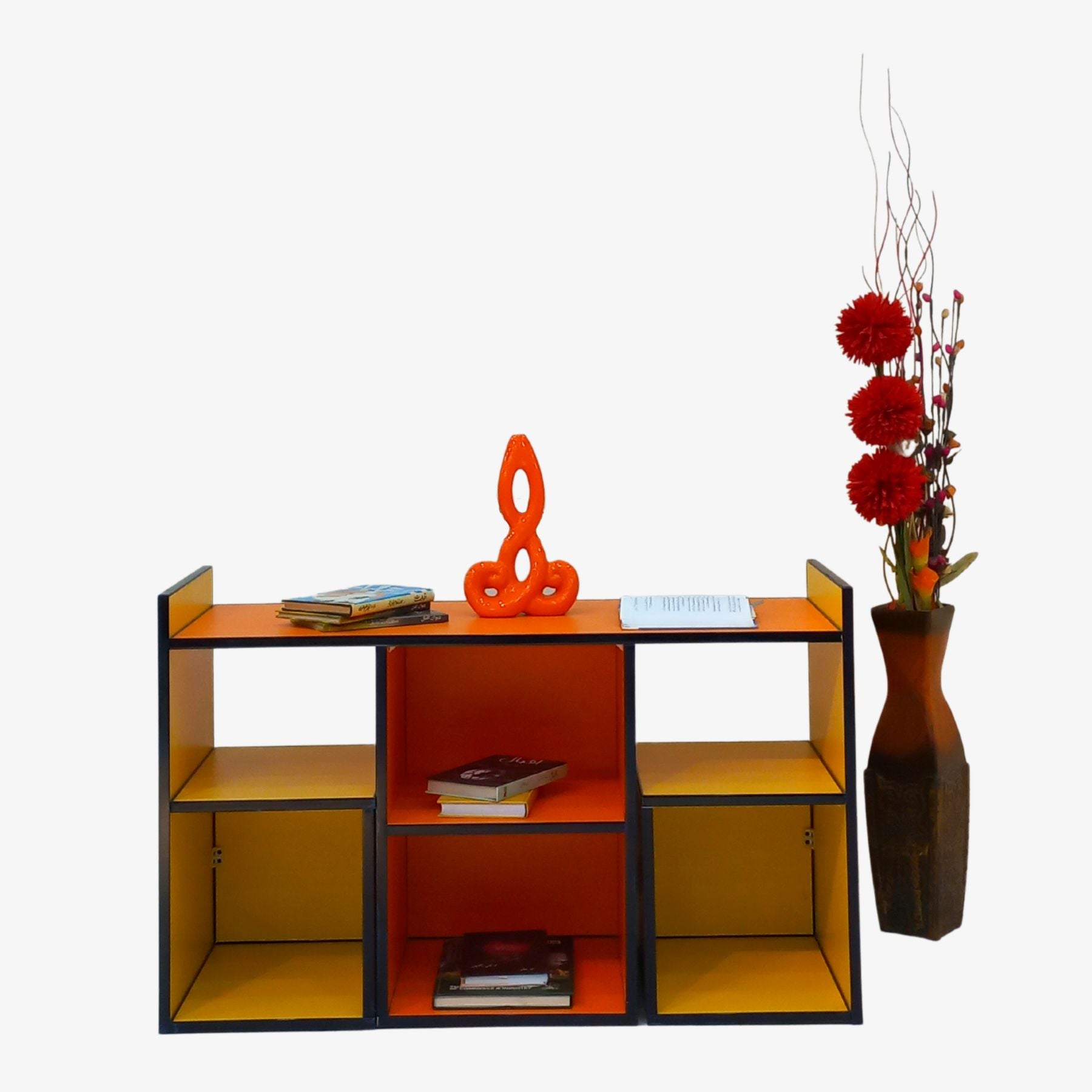 Beautiful Yellow & Orange Color Study Table For Two Kids